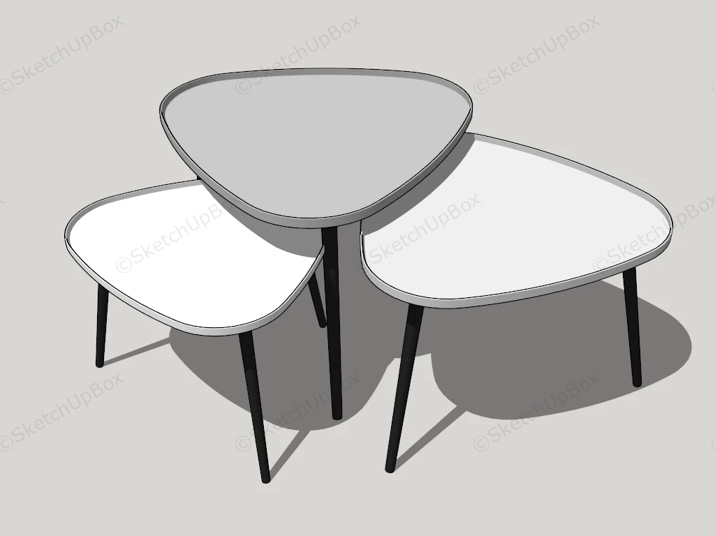 Nested Coffee Table Set sketchup model preview - SketchupBox