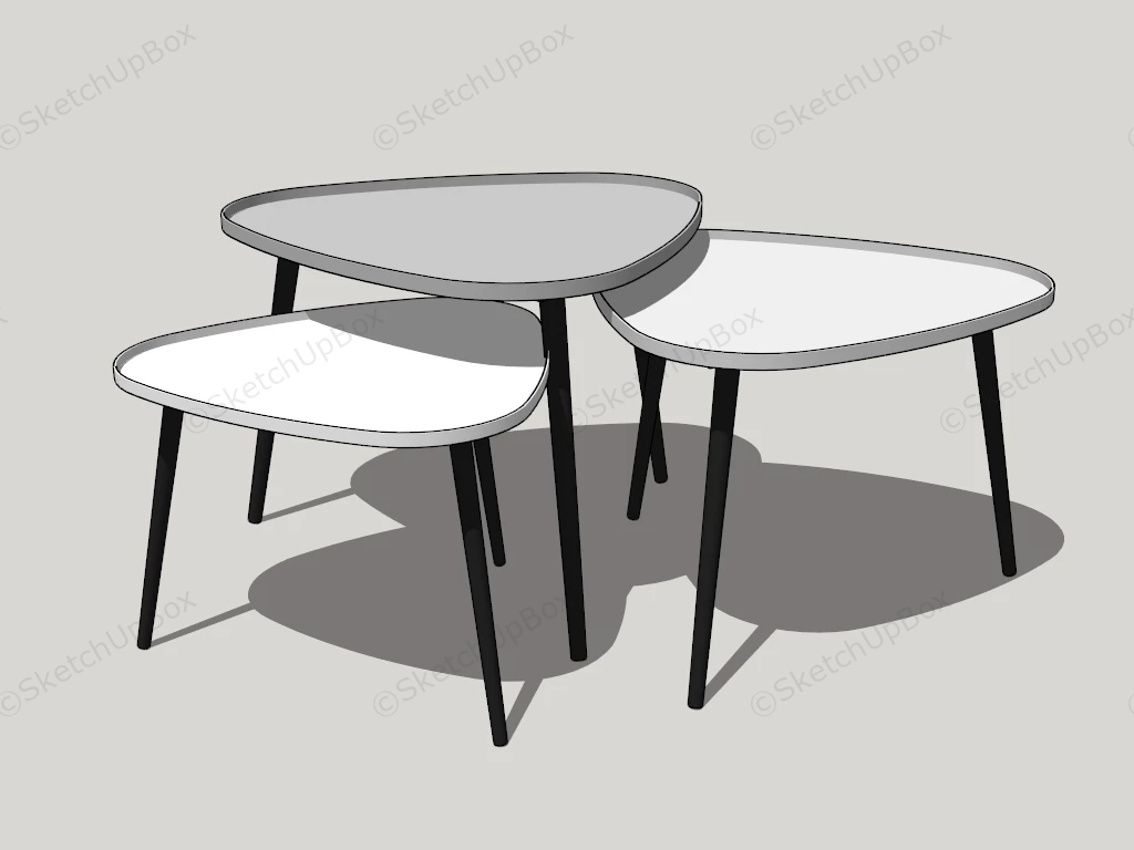 Nested Coffee Table Set sketchup model preview - SketchupBox