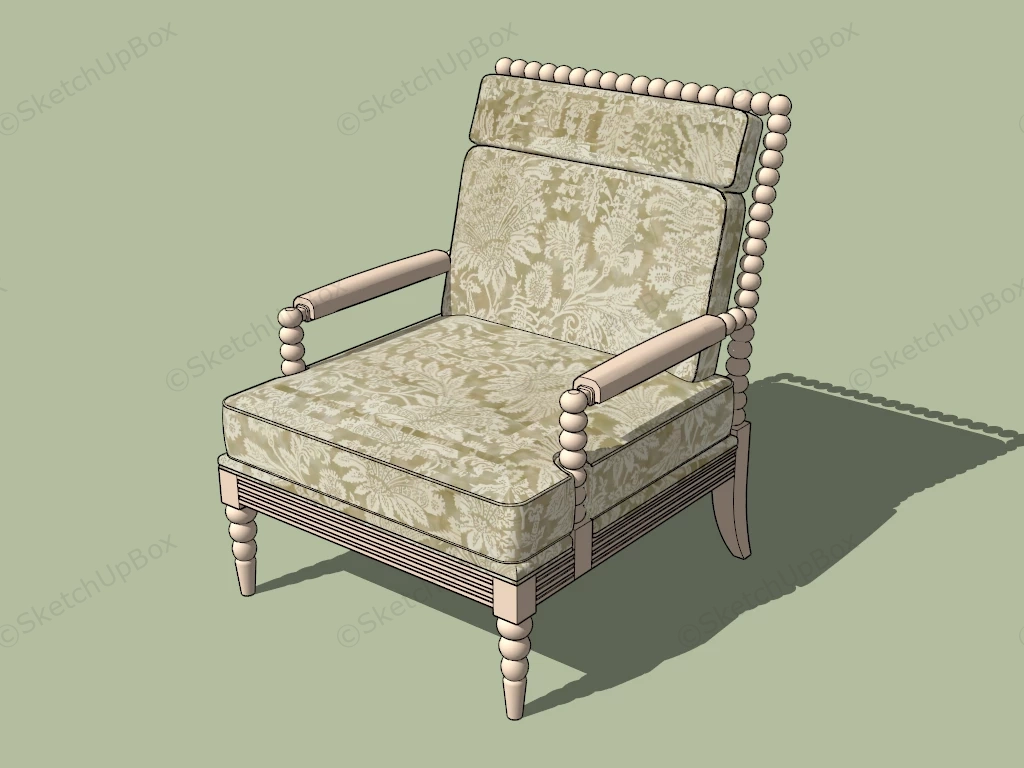 Retro Wooden Armchair sketchup model preview - SketchupBox