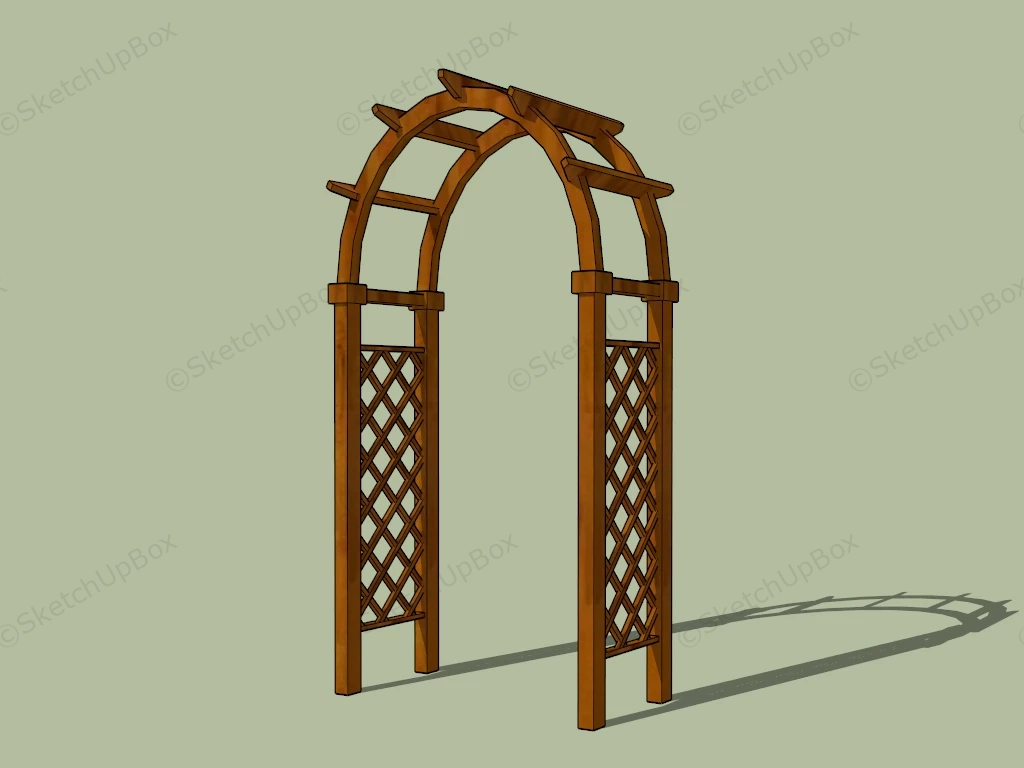 Wooden Garden Arch sketchup model preview - SketchupBox