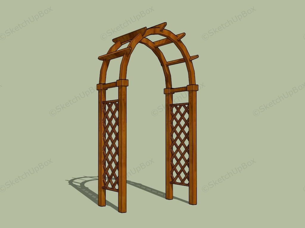 Wooden Garden Arch sketchup model preview - SketchupBox