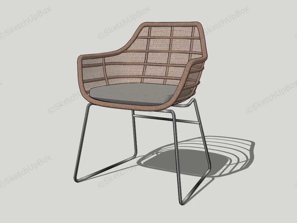 Rattan And Metal Armchair sketchup model preview - SketchupBox