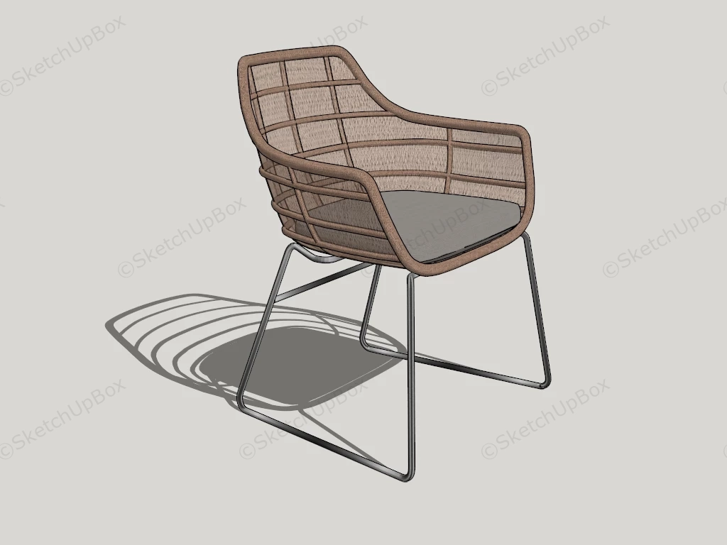 Rattan And Metal Armchair sketchup model preview - SketchupBox