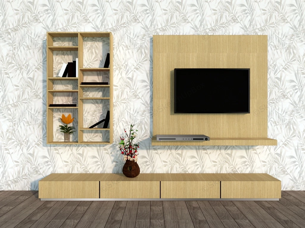 Tv Stand Wall Units sketchup model preview - SketchupBox