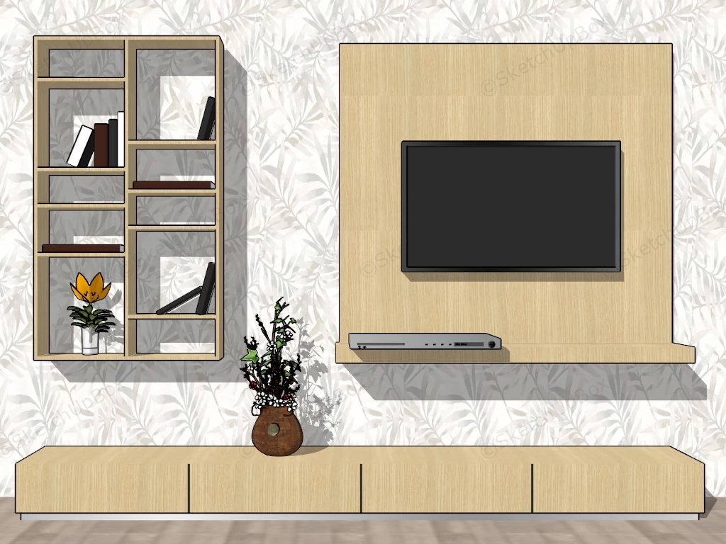 Tv Stand Wall Units sketchup model preview - SketchupBox