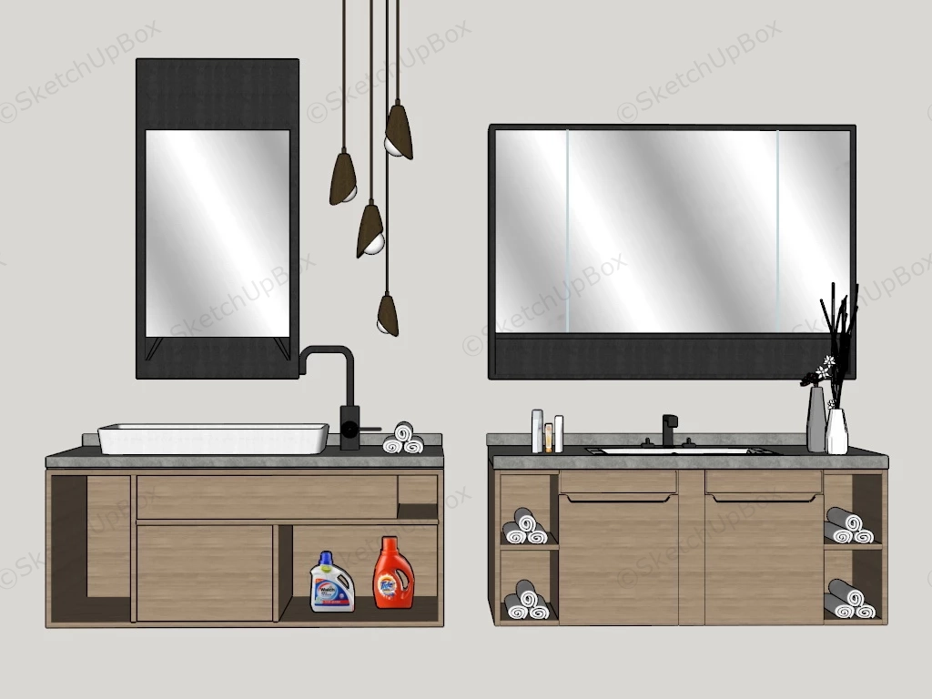 Bathroom Vanity Cabinets Design sketchup model preview - SketchupBox