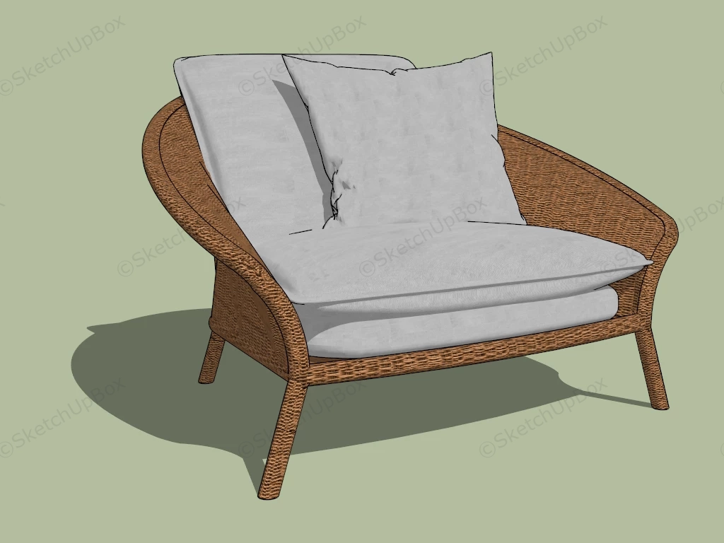 Rattan Lounge Chair sketchup model preview - SketchupBox