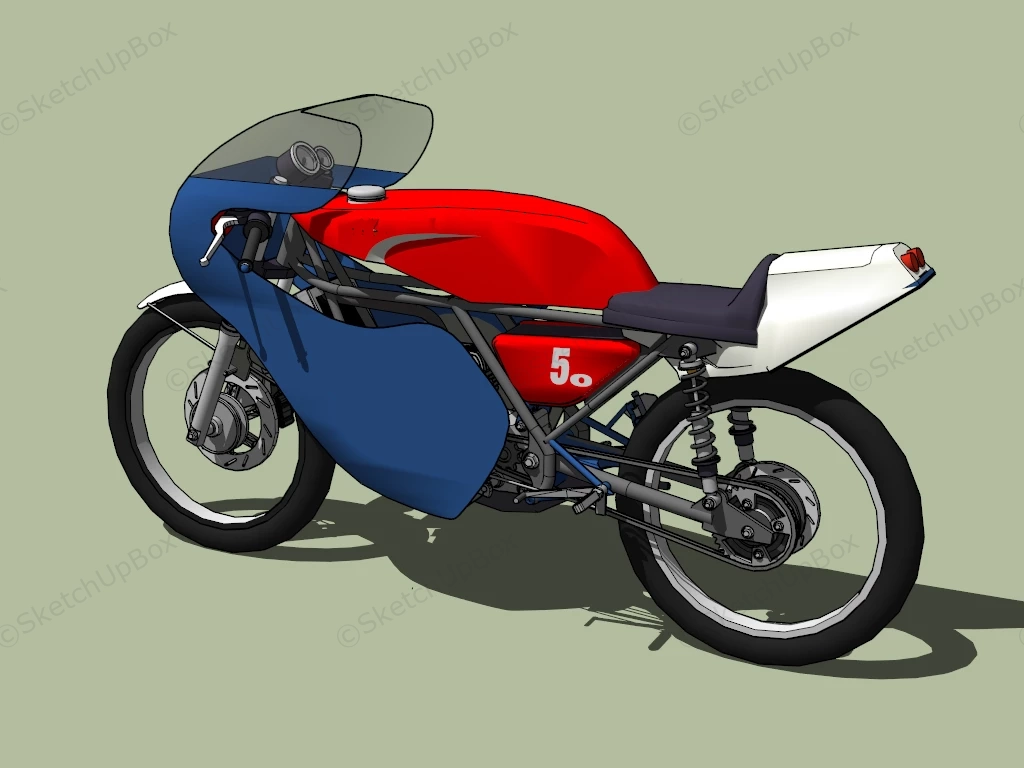 Blue And Red Sports Bike sketchup model preview - SketchupBox