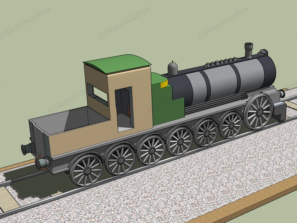 Steam Locomotive sketchup model preview - SketchupBox