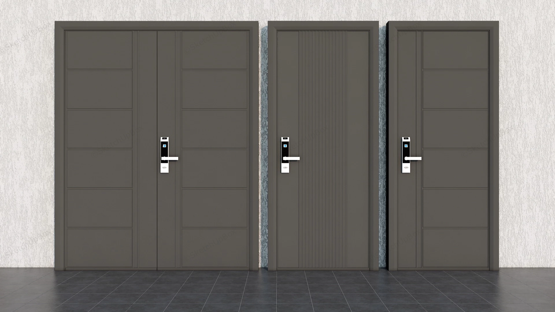 Flat Doors sketchup model preview - SketchupBox