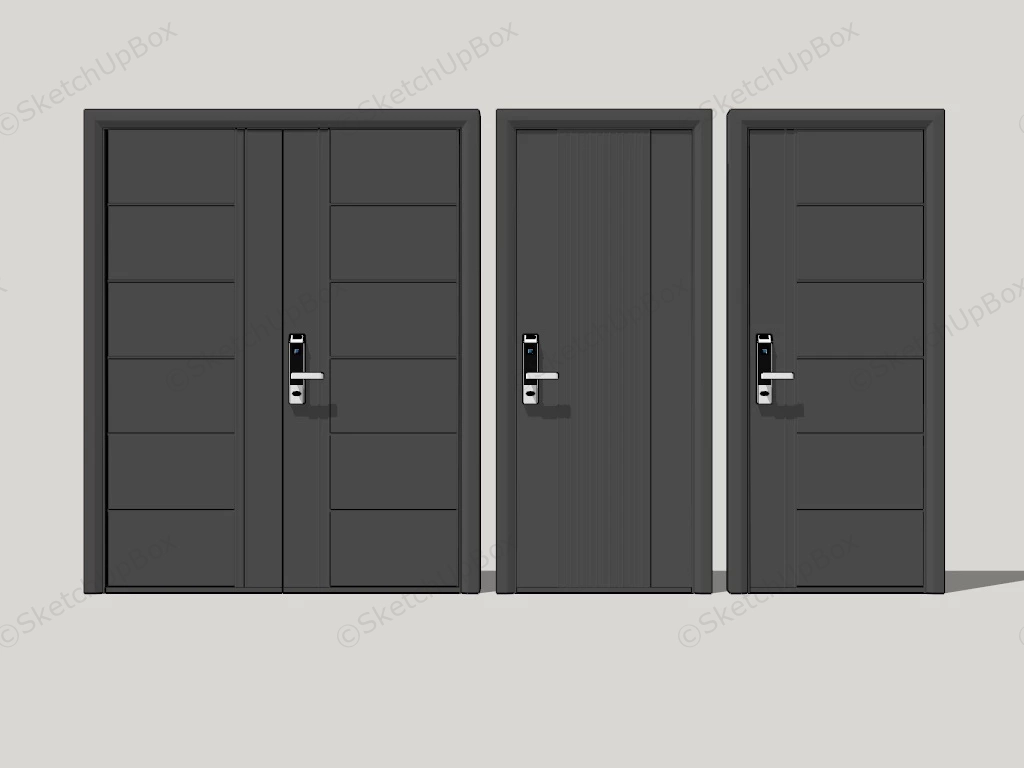 Flat Doors sketchup model preview - SketchupBox