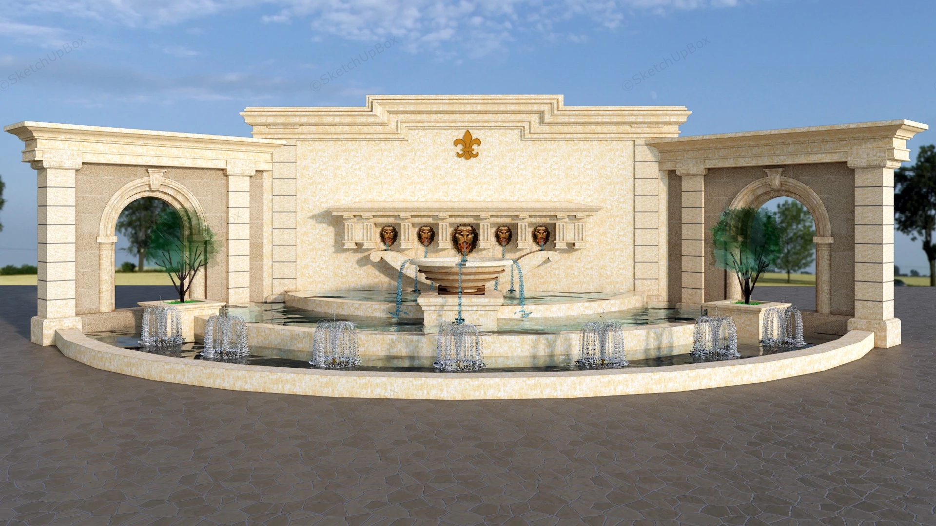 Wall Fountains Ideas sketchup model preview - SketchupBox