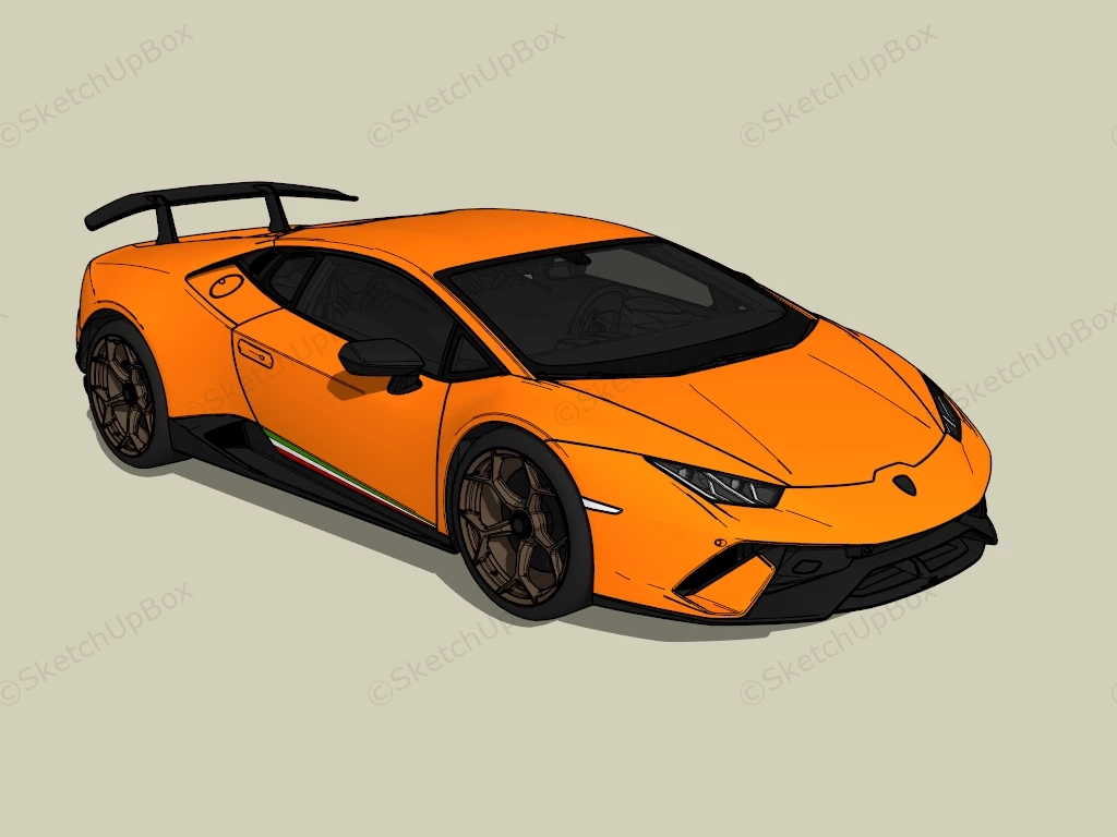 Lamborghini Huracán sketchup model preview - SketchupBox