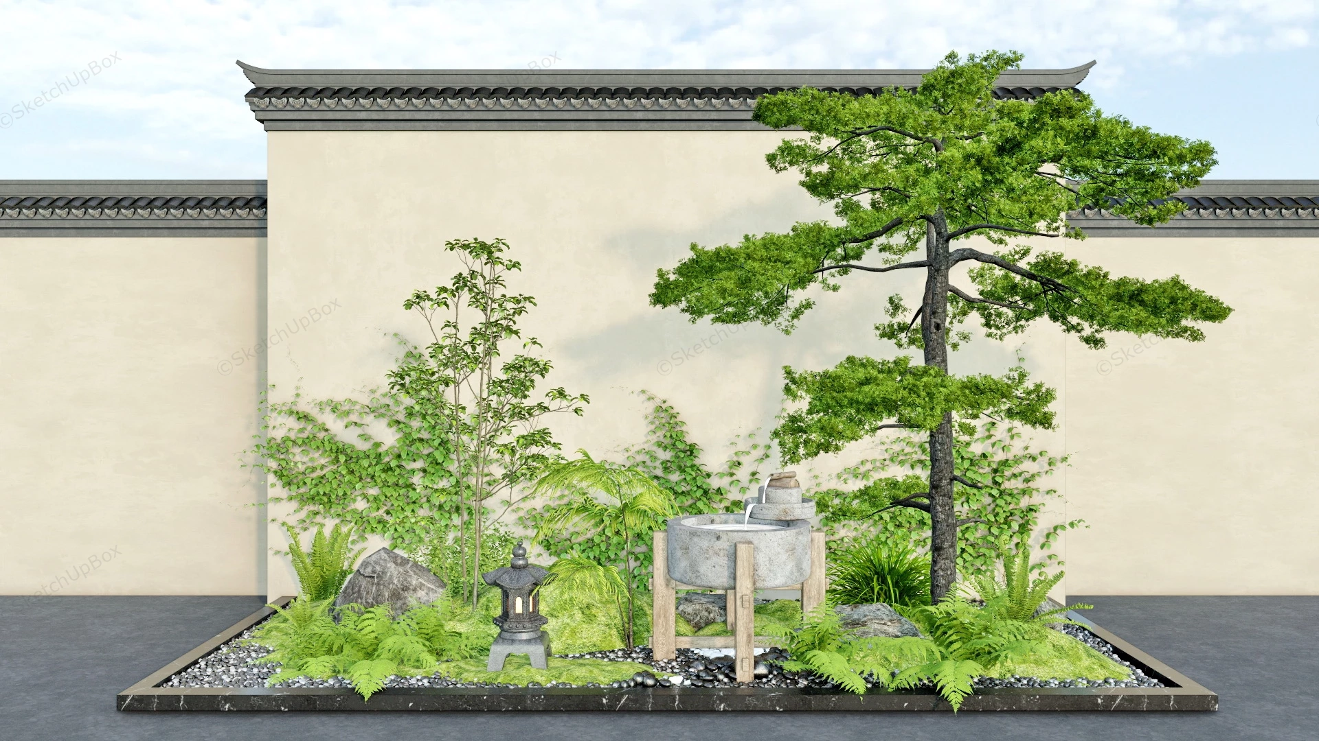 Backyard Zen Garden sketchup model preview - SketchupBox