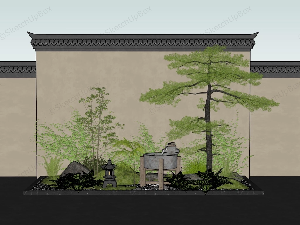 Backyard Zen Garden sketchup model preview - SketchupBox