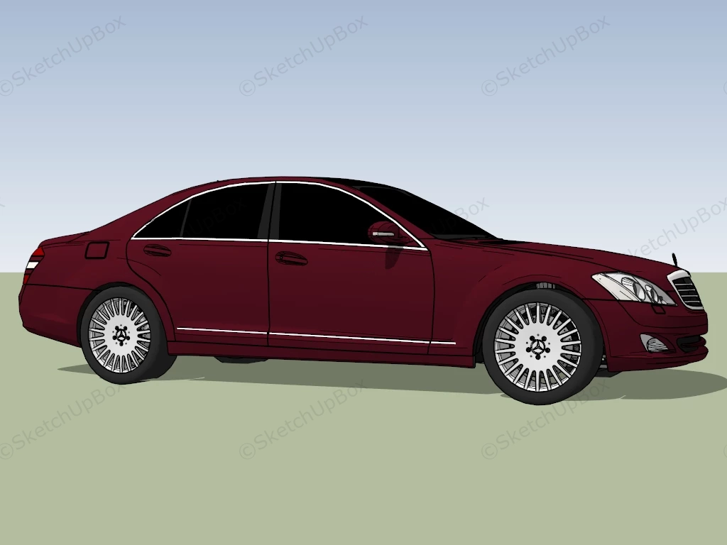 Mercedes Benz S400 Hybrid Sedan sketchup model preview - SketchupBox