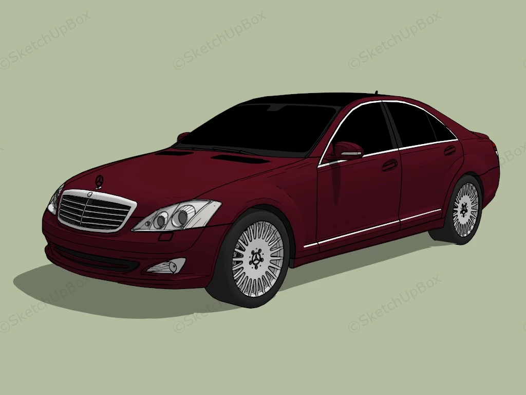 Mercedes Benz S400 Hybrid Sedan sketchup model preview - SketchupBox