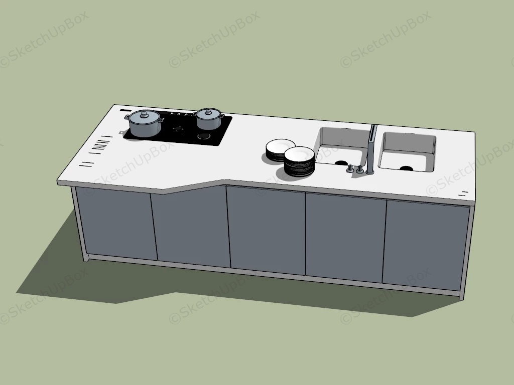 Tiny Kitchen Cabinet sketchup model preview - SketchupBox