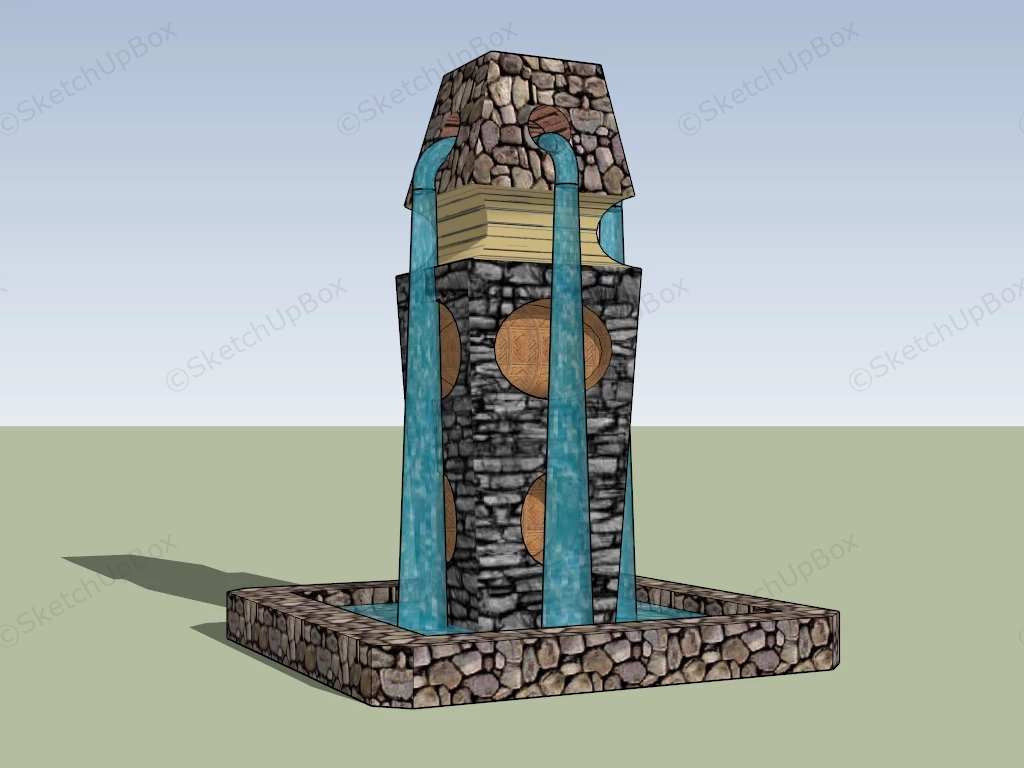 Stone Fountain sketchup model preview - SketchupBox