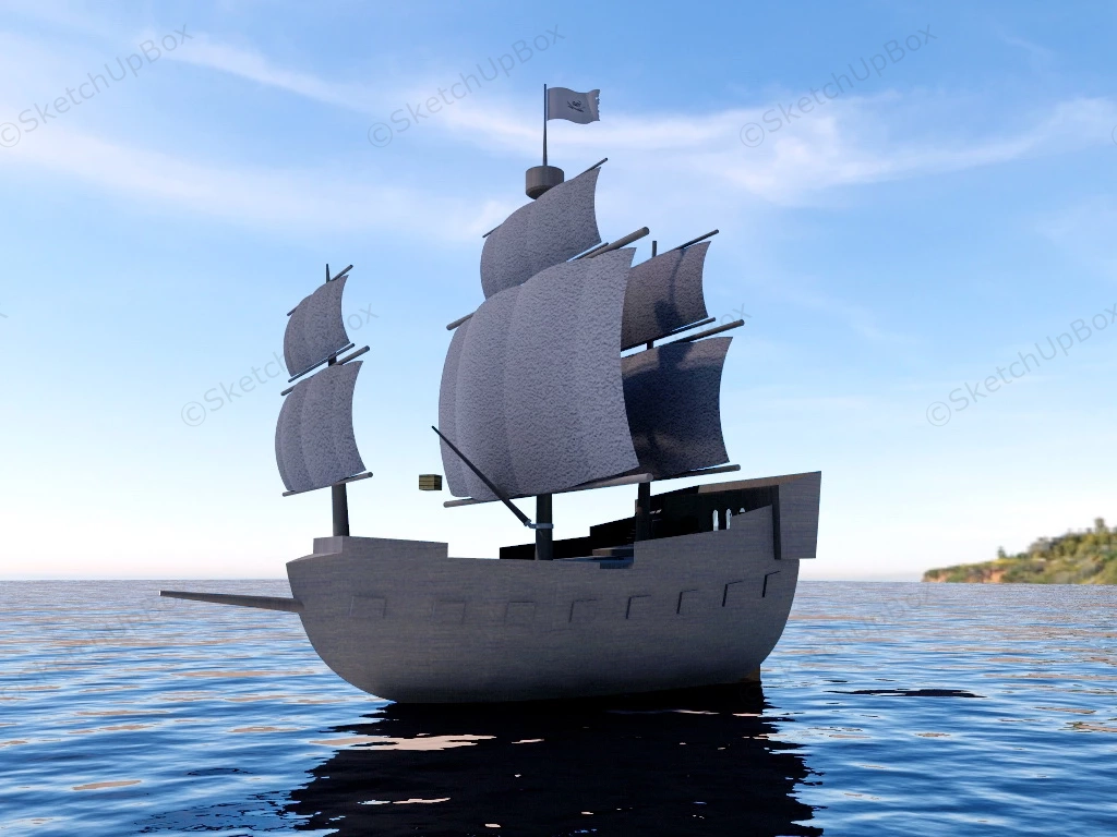 Old Pirate Ship sketchup model preview - SketchupBox