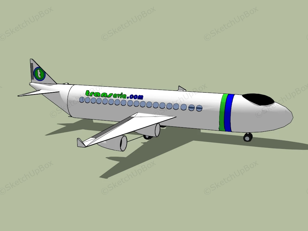 Transavia Airline sketchup model preview - SketchupBox