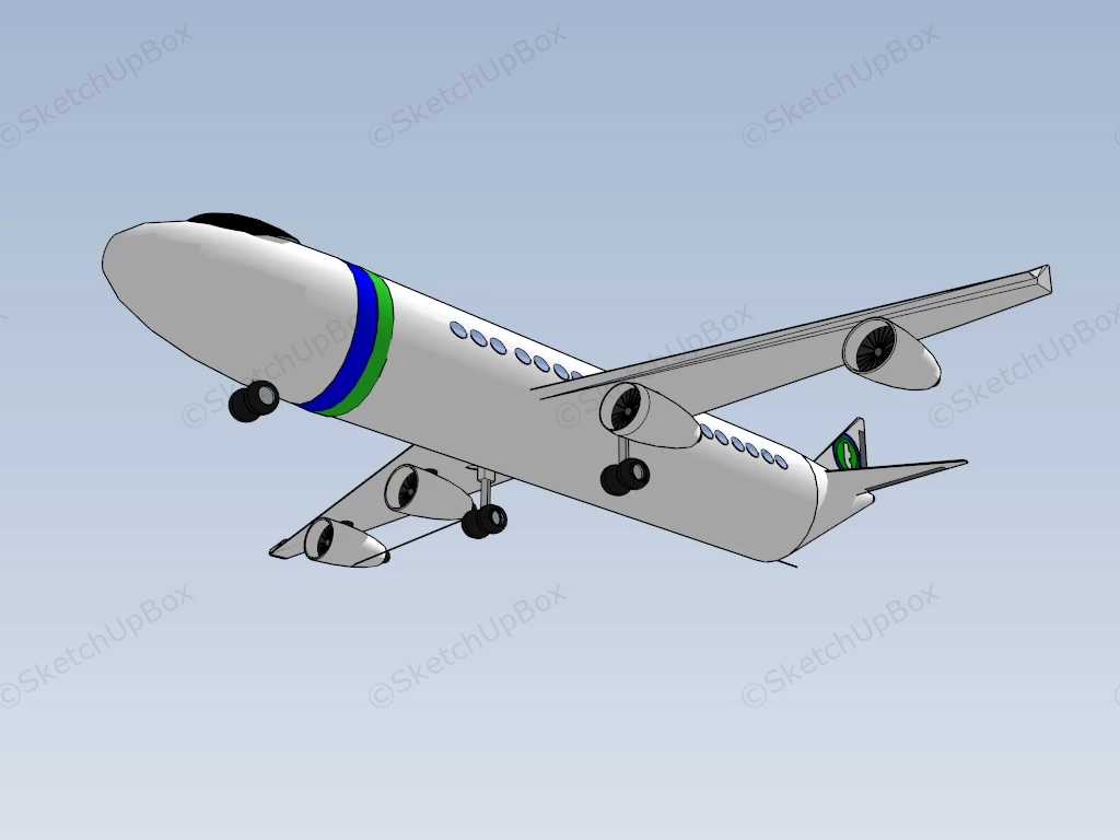 Transavia Airline sketchup model preview - SketchupBox