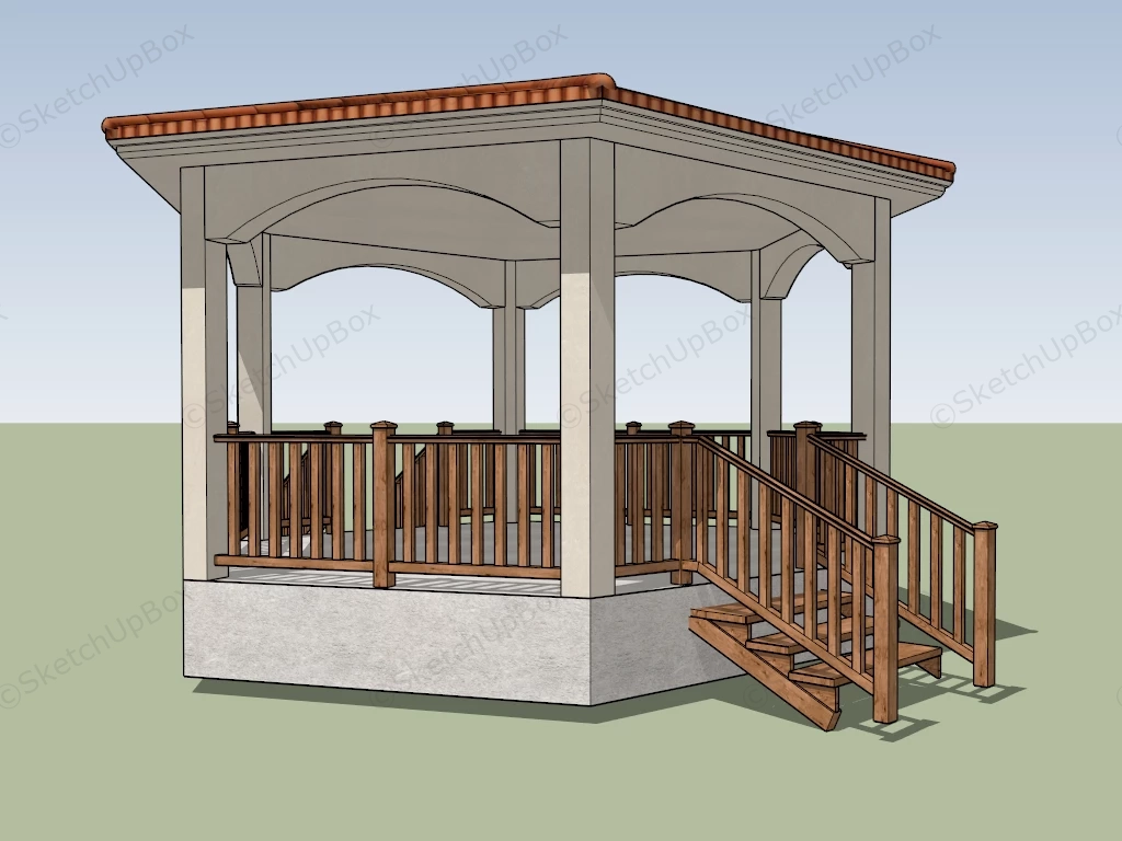 Hexagon Gazebo sketchup model preview - SketchupBox