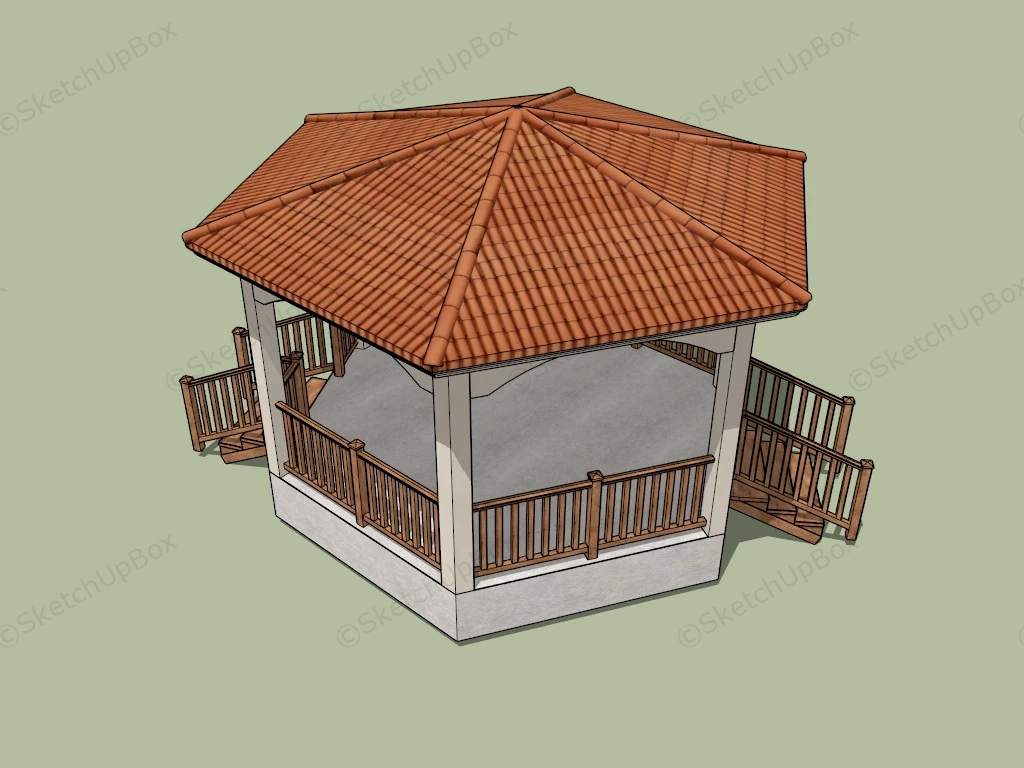 Hexagon Gazebo sketchup model preview - SketchupBox