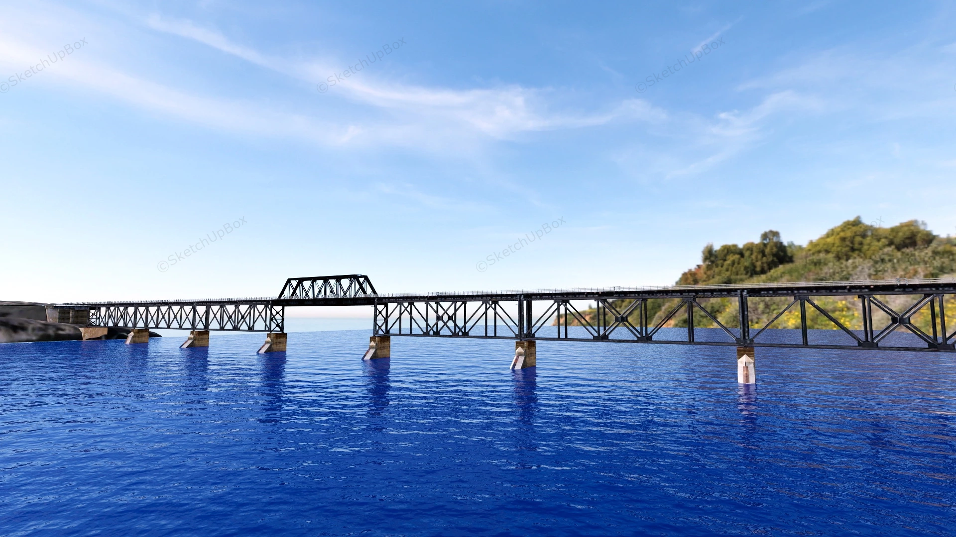 Structural Steel Bridge sketchup model preview - SketchupBox