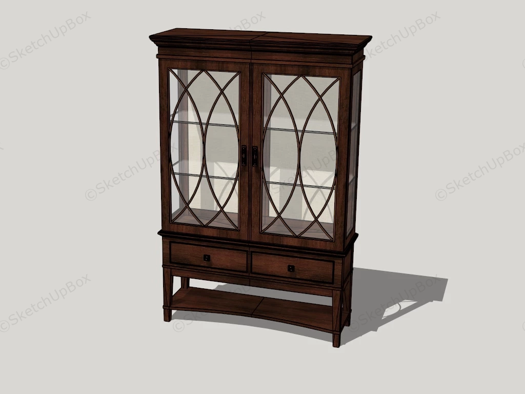 Victorian Antique Display Cabinet sketchup model preview - SketchupBox