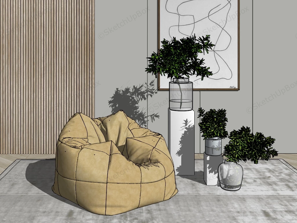 Comfy Bean Bag Chair sketchup model preview - SketchupBox