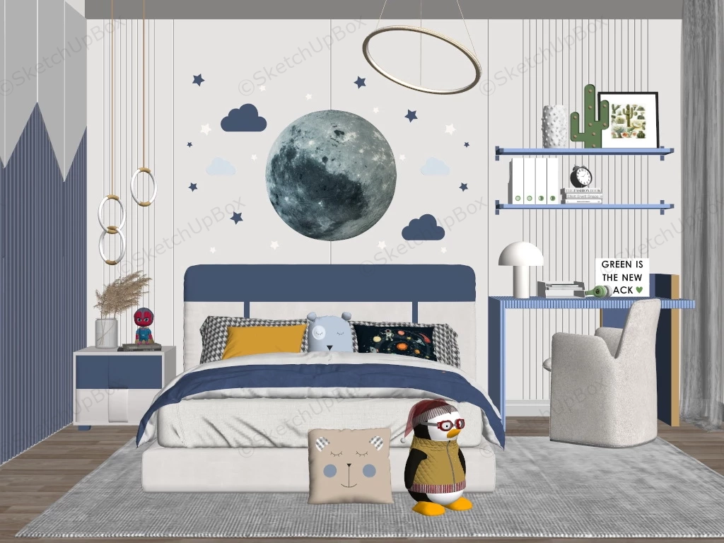 Blue Space Toddler Boy Room sketchup model preview - SketchupBox