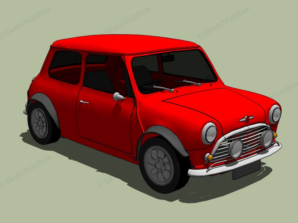 Austin Mini Cooper sketchup model preview - SketchupBox