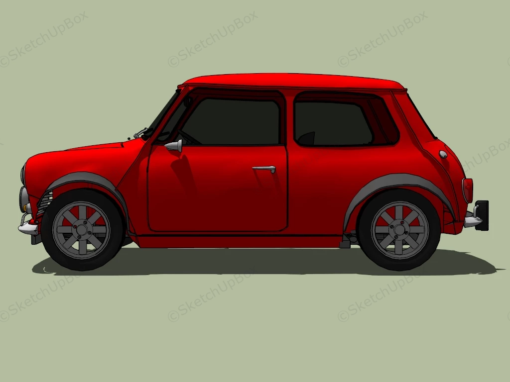 Austin Mini Cooper sketchup model preview - SketchupBox