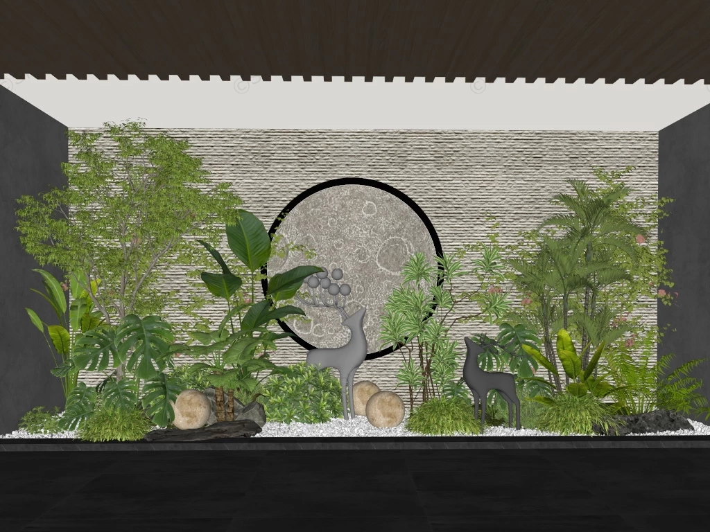 Beautiful Indoor Garden Design sketchup model preview - SketchupBox