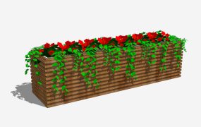 Wooden Patio Planter Box Sketchup 3d Model .skp File Download - Sketchupbox