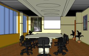 Conference Room SketchUp 3D Model .skp File Download - SketchupBox